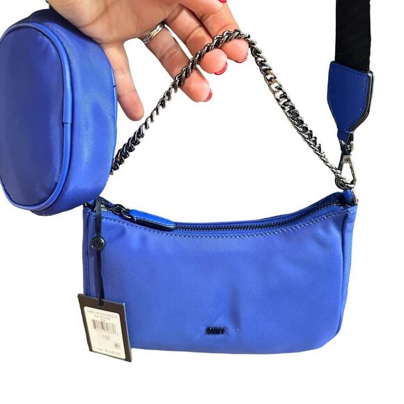 NEW DKNY Blue Cairo MD Pouchette Crossbody w/Smaller Bag (EE) - Picture 2 of 11